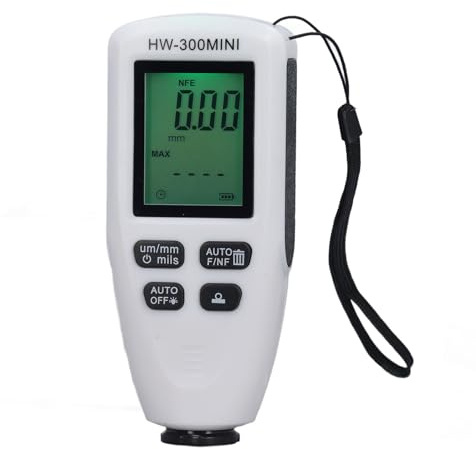 Naroote Jauge Numérique D'épaisseur de Revêtement avec écran LCD rétroéclairé, Mesureur D'épaisseur de Peinture pour le Traitement de Surface dans les Laboratoires et les Ateliers (WHITE)