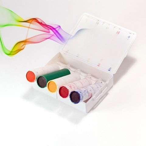 Fumigène Couleur AX-18 Boîte de 5 cartouches MulticoloreRouge Vert Bleu Jaune Orange-