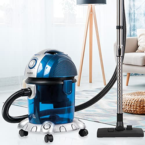 FLAMA Aspiradora con Filtro de Agua 1667FL, 1600W, Aspira Sólidos y Líquidos, Filtración por Agua, Nivel de Ruido de 70 dB, Filtro HEPA Antialérgico y Lavable