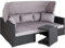 tectake Rattan Sonneninsel Sitzgruppe, Lounge Möbel Set inkl. Sofa mit Sonnendach, Hocker, Sesseln und Tisch, Outdoor Gartenmöbel, Loungemöbel Balkon und Garten, Terrassenmöbel, wetterfest - schwarz