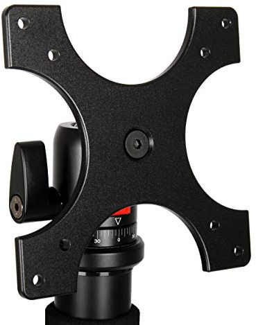 Photecs® VESA-Adapter 75/100 mit Panorama-Stativkopf Pro V2, 3/8 Anschluß Plus Adapter zu 1/4, für Stative und Bodenständer