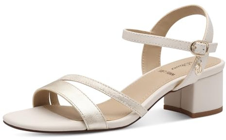 s.Oliver Damen Sandalen mit Absatz Elegant Bequem, Beige (Beige Comb), 41 EU