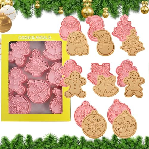 Formine Biscotti,Stampi Biscotti Natale,Tagliabiscotti Natalizi Set,Formine per Natalein Plastica 3D,Formine per Biscotti Natale,Stampini biscotti natale,Stampini biscotti,Christmas Cookie Cutter