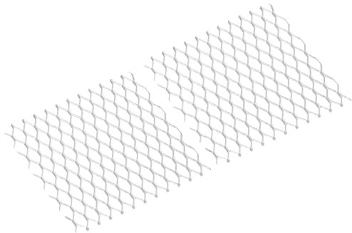 PATIKIL 4 L x 4 W Universal Car Grill Mesh, 2Pcs 6x14mm Hexagon Hole Aluminum Mesh Expanded Perforated Metal Sheet for Ventilation Filtration Dryer Vent Guard Screen, Silver Tone
