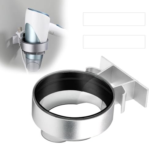 ZYNERY Porte Seche Cheveux sans Percage, Porte Seche Cheveux Mural, Support Seche Cheveux avec Crochet de Câble pour Salles de Bains Hôtels