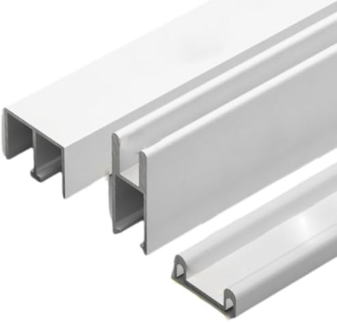 Serenitison Guida per Porte a Vetro Scorrevoli,Guide per Ante Scorrevoli in Vetro,Guide per Ante Scorrevoli a Doppia Scanalatura,Kit Ante Scorrevoli,per Armadi,Vetrine,Cabine,Resistente all'Usura