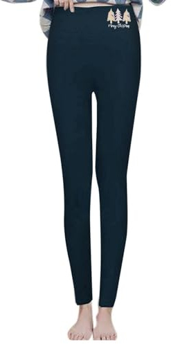 Termoleggings dam fodrade – vinterleggings dam långa termo fleece leggings plysch termobyxor varma sportleggings termo vinterbyxor hög midja termostrumpbyxor ogenomskinliga termoleggings, Ag, L