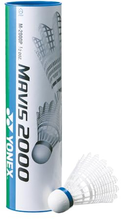 YONEX Mavis 2000 Badminton fjäderbollar (rör med 6), 79-snabb-röd