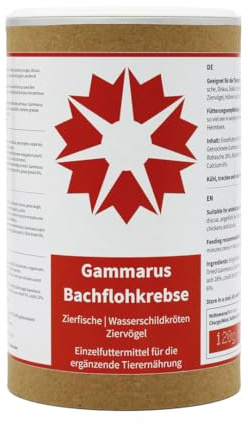 algova Gammarus Bachflohkrebse Naturfutter 1L = 120g | Protein- & carotinoidreich – Für Koi, Schildkröten, Zierfische, Vögel & Hühner – Schonend getrocknet & gesiebt