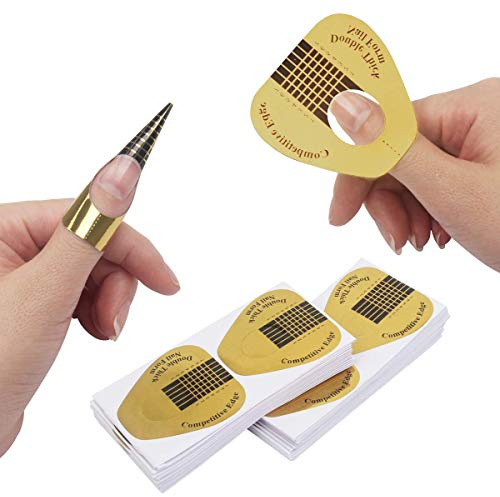 200 PCS Nail Forms for Builder Gel, AHIER Self-adhesive Nail Extension Forms for DIY at Home Professional Nails Art Supplies