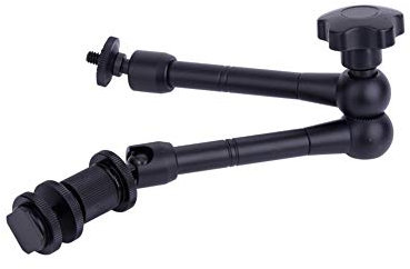 Hakeeta Braccio Magico articolato Regolabile da 11, Due Teste a Sfera a 360 ° con filettature da 1/4, per Fotocamere, dispositivi per videocamere, per Montaggio su Slitta a Caldo con telecamere