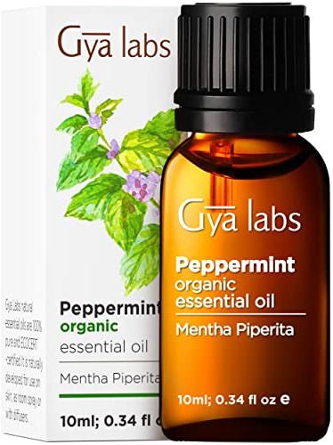 Gya Labs Ätherisches Bio-Pfefferminzöl für den Diffusor - 100% Natürliche Pfefferminzöl für die Haare - Entspannende Aromatherapie Öle (10 ml)