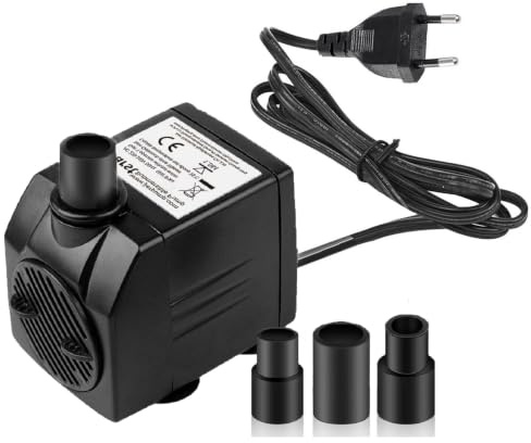 JIERTOP Mini Bomba de Agua Sumergible 600L/H 12W con Cable 1,83m