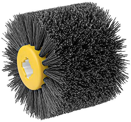 Shineboc Schleifbürsten,320 Körnung 120x100mm Nylonbürste, Polierbürste zum Holzverarbeitung, Grit Bürste Bristle Bürsten für Satiniermaschine Drahtziehrad (Grau)