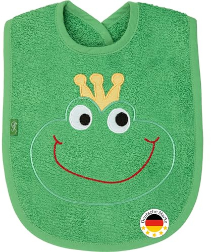 Smithy Lätzchen Baby Frosch aus Baumwolle für Junge Mädchen, Babylätzchen, Spucktuch, Fröschönig (grün)