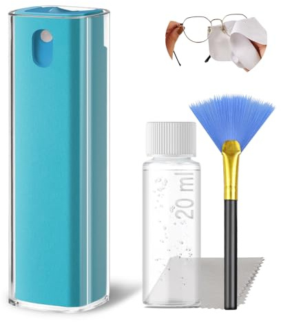 JiaTeums Jiateums Electronics Spray nettoyant pour écran d'ordinateur portable, tablette, TV, Tesla OLED et lunettes de soleil avec recharge, brosse et outil de nettoyage, bleu
