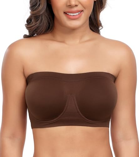 DotVol Reggiseno a Fascia Senza Ferretto per Donna caffè M