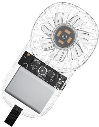 Ventilateur de poche portable rechargeable par USB avec vent à 3 vitesses et éclairage ambiant, léger et transparent, gadgets cool pour voyage, maison, bureau et utilisation en extérieur