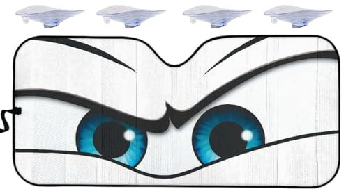 Visor de Soleil de Voiture, Assolation de la Chaleur UV Protection de la Chaleur Sunshade, Protecteur de bloqueur de Bouclier de fenêtre Polyvalent, 55.12x29.92 Pouces, Conception des Yeux éléga