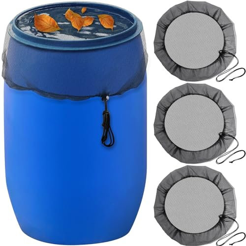 Rain Barrel Cover | 95cm Diameter Recycled PET Mesh (Charcoal Black)Drawstring Lock & UK Weather-Ready Design - Garden Water Tanks to Allotment Tanks