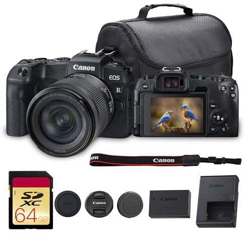 Canon EOS RP Mirrorless Camera with 24-105mm f/4-7.1 Lens | 26.2MP Full-Frame Sensor, Dual Pixel AF & 4K Video | Great for Travel, Portrait, & Everyday Photography (3380C132) + 64GB Card + Bag