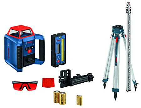 Bosch Revolve2000 Self-Leveling Horizontal Rotary Laser Kit with All-in-One Hard Carrying Case and Accessories (Renewed) (Renewed)