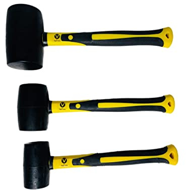 Gummihammer Hammer Ausbeulhammer 370/500/1200g Schonhammer Gummi 3 tlg Set