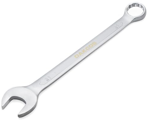 DAKCOS Ring-Maulschlüssel 21mm - Metrischer Maul-Ringschlüssel mit mattierter Chromoberfläche aus CR-V