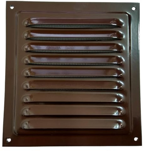 VENTS Rejilla de ventilación de metal marrón (125 x 125 mm, resistente y duradera, con protección contra insectos)