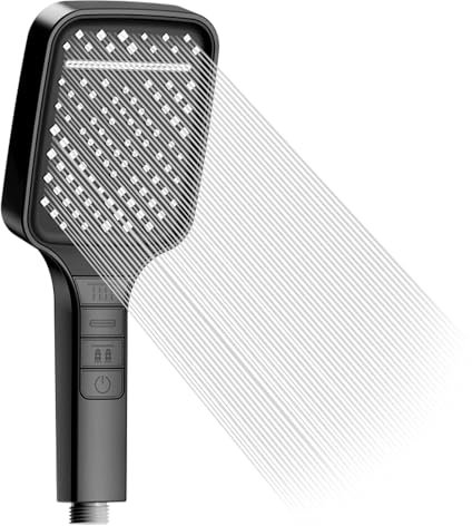 Duschkopf Regendusche - Wassersparend Duschbrause mit 7 Strahlarten Duschkopf Wassersparend Hochdruck Duschkopf Gross Regendusche Druckerhöhend(ohne Schlauch)