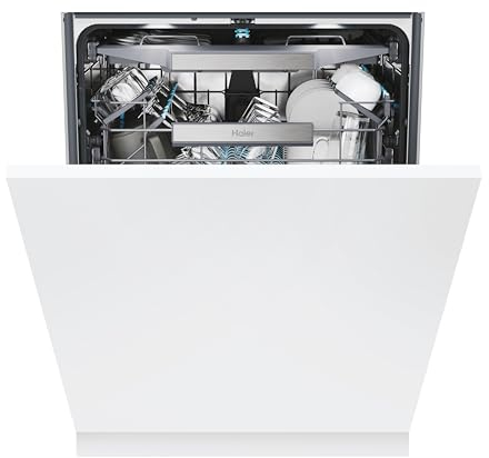 Haier XS 4A4M4PB-80 I-Pro Shine Series 6 Integrated Dishwasher, 14 place Setting, Black Bezel, A Rated