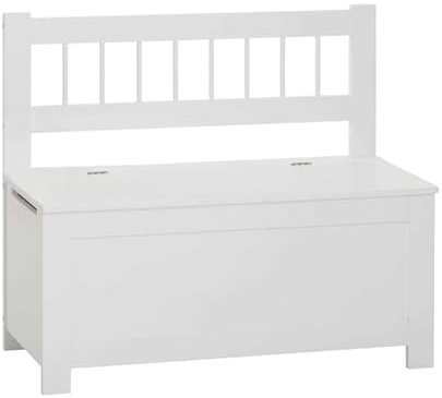 WELL HOME MOBILIARIO & DECORACIÓN Banco de almacenamiento arcón infantil de madera blanco - 74,5x34x64cm