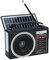 Radio rétro Portable, Radio Bluetooth AM/FM/SW compacte avec Panneau Solaire, éclairage LED Portable, Batterie Rechargeable, Support pour Carte TF/USB-MP3 Player (Noir)