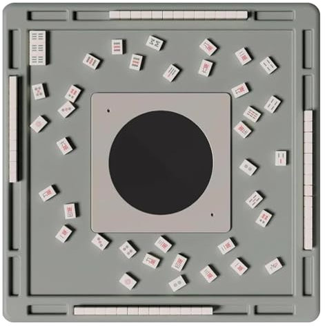 XGHDPBM Desktop-Mahjong-Maschine, tragbare Outdoor-Mahjong-Blindbox, Mahjong-Tisch ohne Strom mit Mahjong-Fliesen-Set, Tisch-Majiang-Spielzeug for Campingpartys, Strände