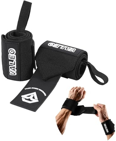 Windfromort Handgelenk Bandagen Gym – 1 Paar Verstellbare Handgelenkstütze Schwarz für Gewichtheben & Training, Schweißabsorbierend, Komfortabel, Handbandage & Zughilfen
