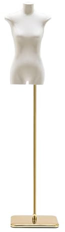ZBJDX Schaufensterpuppen Körperständer, Weibliche Schaufensterpuppen Torso Kleiderform, Für Die Präsentation Von Kleidung Und Schmuck,Gold