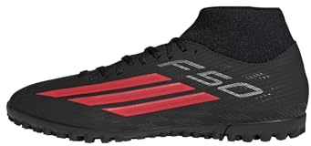 adidas Unisex F50 Club Mid Cut Turf Football Shoes, core Black/Lucid red/core Black, 48 EU