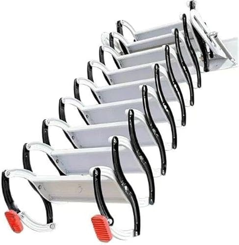 Wall-mounted attic ladder, manual attic ladder, pull-down attic stairs, 1100 lb load capacity, attic steps, retractable folding staircase