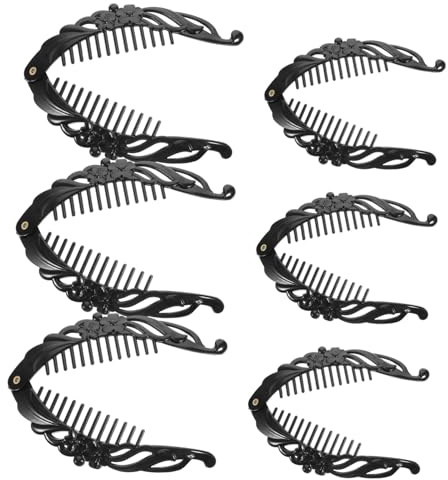 BEBEMOKO 6pcs Flower Shaped Hair Clips and Fish Shaped Clip Set, Large 14cm Medium 11cm Non-slip Hairpins for Women and Girls, Party and Daily Hair Styling Accessories