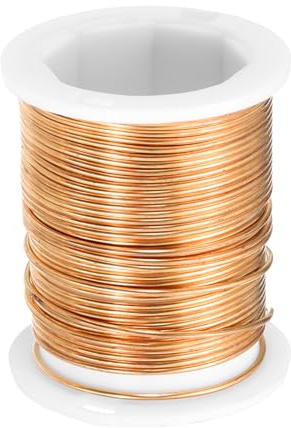 sourcing map 20 Gauge Copper Wires for Jewelry Making, 1 Roll 5m Craft Tarnish Resistant Beading Wire for Gardening, Electroculture, Beading, DIY Artwork (Copper Tone)