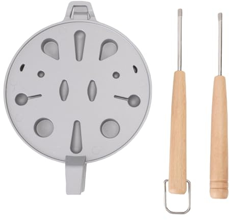 Hapivida Stampo per Biscotti a Forma di Noce, Stampo per Dolci in Legno e Lega di Alluminio con Rivestimento Antiaderente per a Gas, 12 Cavità per Biscotti, Torte e Pancake (Argento)