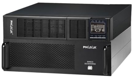 Phasak SAI Serie Online Rack Sistema de Alimentación Ininterrumpida UPS Pantalla LCD/LED RJ45, USB (10000 VA / 8000 W)