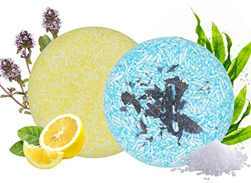 VERT 100% Natural Shampoo Bar for Hair 2 Pieces Solid Shampoo Soap for Treated Dry Damaged Hair Vegetarian Plant Essence Helps Stop Hair Loss and Promotes Healthy Hair Growth 4.2oz (Lemon & Seaweed)
