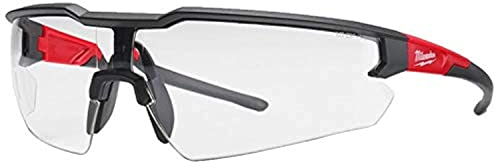 Milwaukee Clear Safety Glasses 4932471881, red, 0