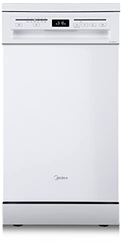 Midea SF 5.45NW wi Geschirrspüler 45cm Spülmaschine mit WIFI/Geschirrspüler Freistehend & Unterbau / 9 MGD / 47 db / 6 Programme / 63 kWh/100 Zyklen -weiß Energieklasse D