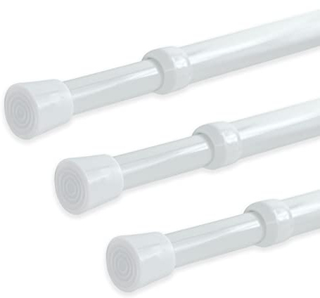 YYWL&HP 3 Pack Spring Tension Telescopic Rod Curtain Rods Adjustable Eextension Telescopic Rod, Suitable for Closet, Window, Kitchen, Bathroom, Cabinet, Wardrobe (41.1-70.9 3PCS WHITE)