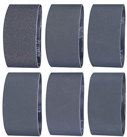 Sruhrak Schleifbänder 100 x 610mm- 12 Stück 2 X 60/120/240/400/600/800 Grit Siliziumkarbid-Schleifbänder zum Polieren und Entrosten von Metall