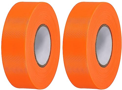 PATIKIL Banderola Cinta 1x147', Paquete 2 PVC No Adhesivo Neón Marcaje Cinta para Arbol Estudio Límites Exterior Sendero, Orange