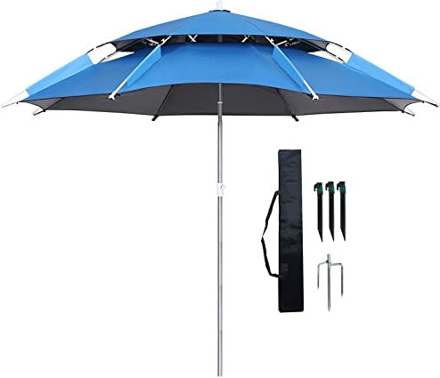 Outdoor Sun Shade Fishing Umbrella, Sun Umbrella For Garden, Beach Parasol Umbrella, 360° Rotation, Outdoor Camping Use, Rainproof Shelters, Awnings Shade Sails