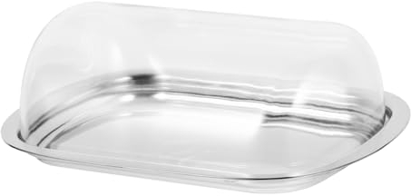 Hoement Mantequillera De Acero Inoxidable Tapa Plana Recipiente Para Mantequilla Sin Sal